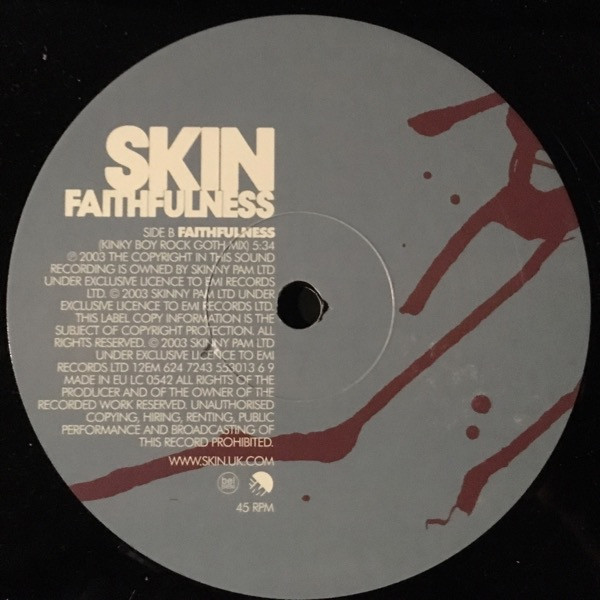 Skin - Faithfulness | EMI (12EM 624) - 3