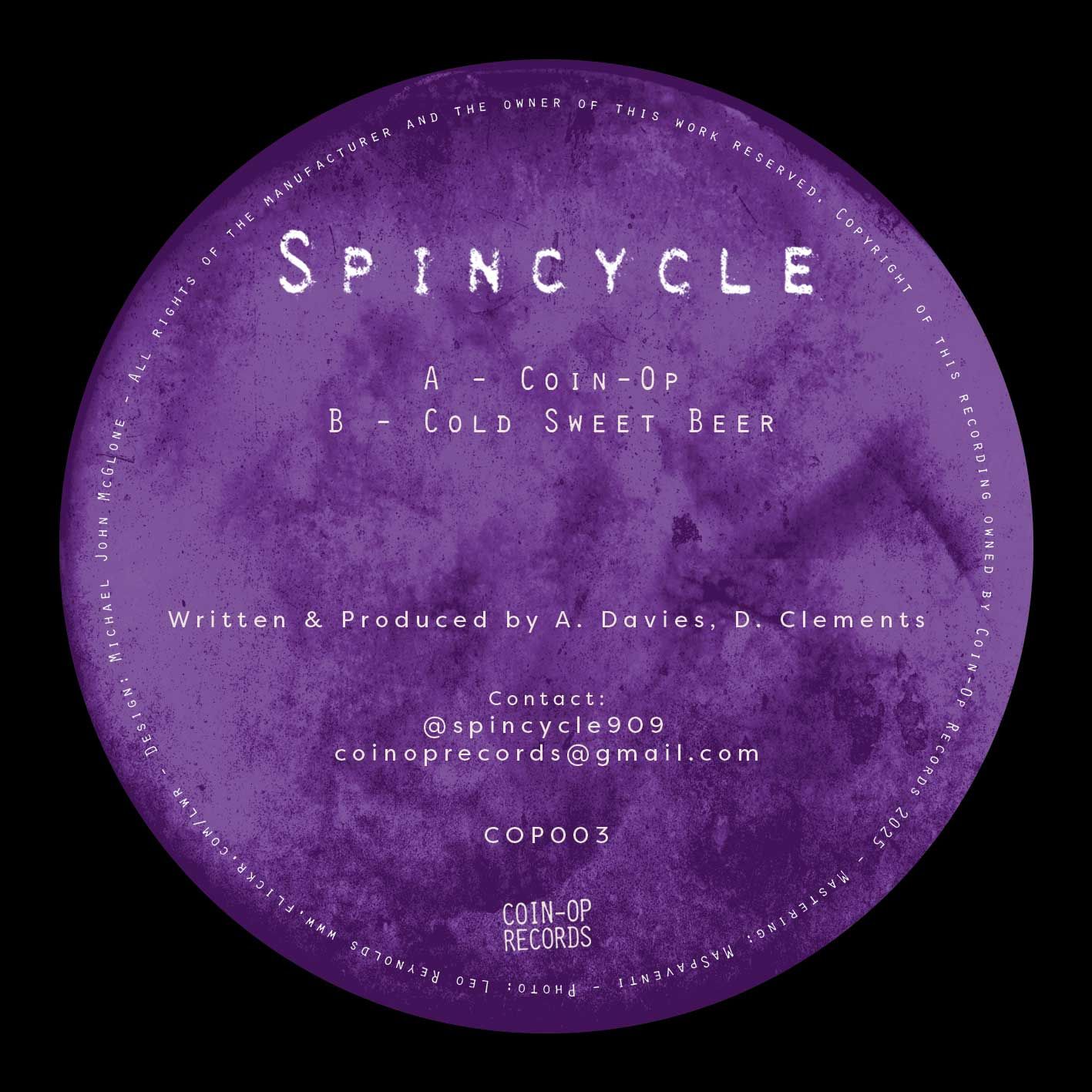 Spincycle - Coin-Op / Cold Sweet Beer | Coin Op Records (COP003) - main