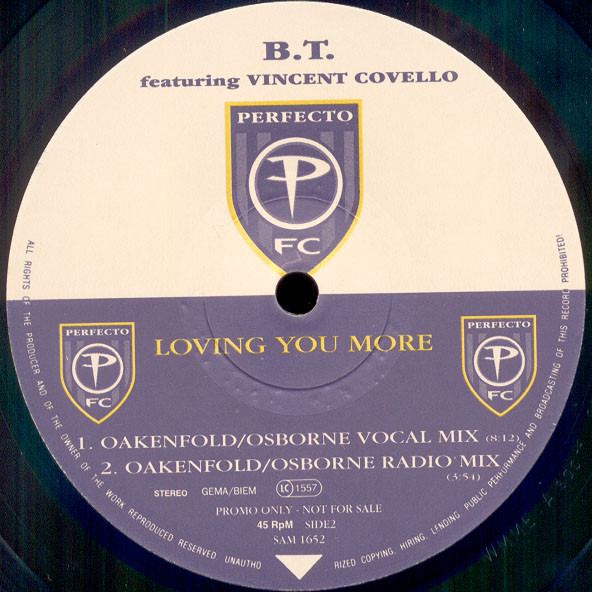 B.T. Featuring Vincent Covello - Loving You More | Perfecto (SAM1652) - 4 B.T. Featuring Vincent Covello - Loving You More | Perfecto (SAM1652) - 4