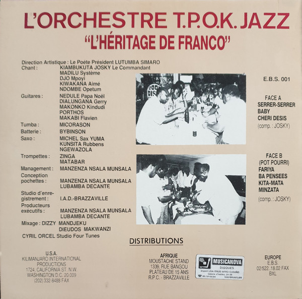 L'Orchestre T.P.O.K. Jazz - L'Heritage De Franco | Editions Masiya (EBS 001) - 2