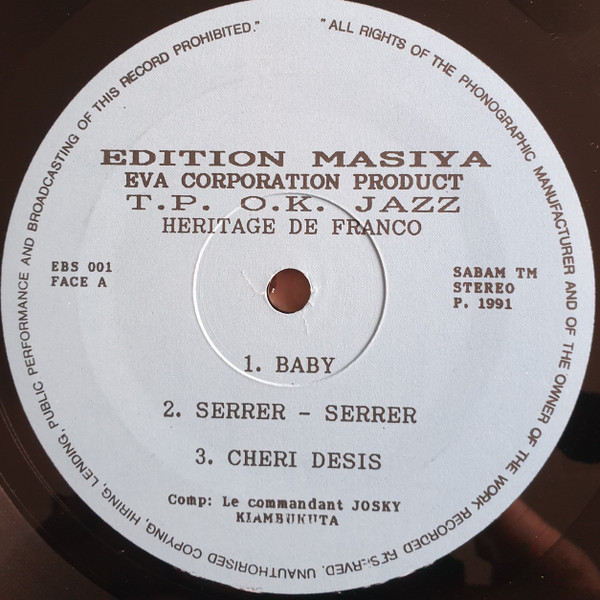 L'Orchestre T.P.O.K. Jazz - L'Heritage De Franco | Editions Masiya (EBS 001) - 3