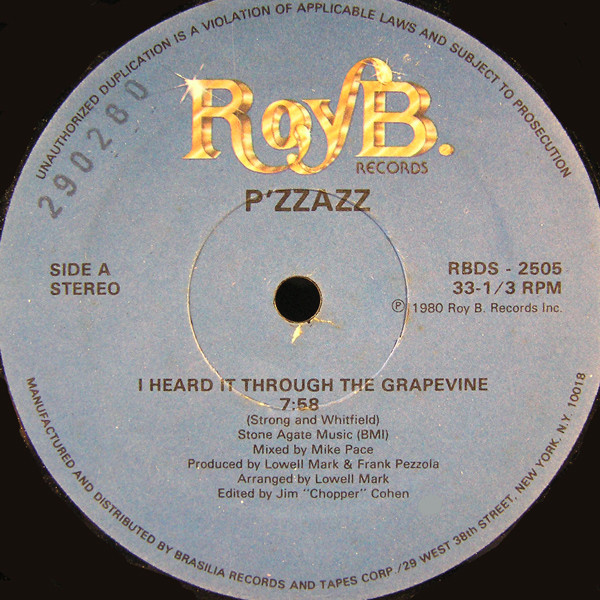 P'zzazz - I Heard It Through The Grapevine / You Taught Me To Dance | Roy B. Records (RBDS-2505)