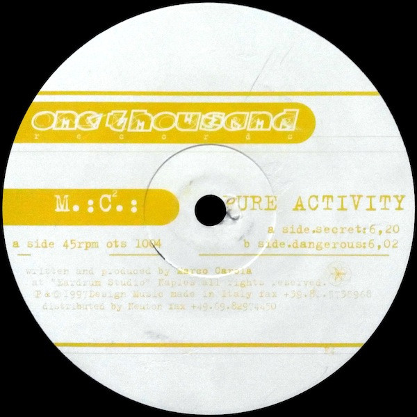 Marco Carola - Pure Activity | One Thousand Records (ots 1004) - main