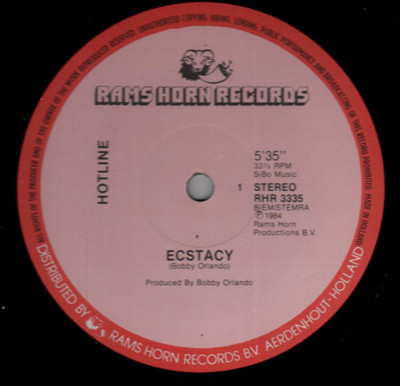 Hotline / Malibu - Ecstacy / Pleasure | Rams Horn Records (RHR 3335) - main Hotline / Malibu - Ecstacy / Pleasure | Rams Horn Records (RHR 3335) - main