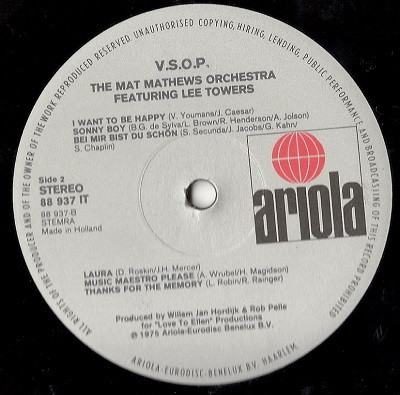 Lee Towers - Lee Towers With The Mat Mathews Orchestra | Ariola (88 937 IT) - 3