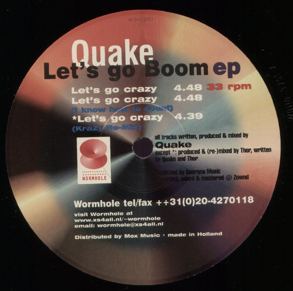 Quake - Let's Go Boom! | Wormhole Records (WOHO 9701)