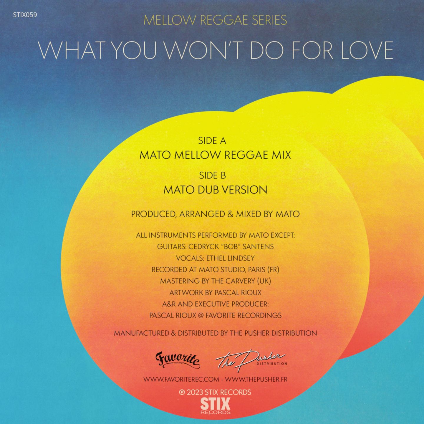 Mato Feat. Ethel Lindsey - What You Won't Do For Love | Stix (STIX059) - 2 Mato Feat. Ethel Lindsey - What You Won't Do For Love | Stix (STIX059) - 2