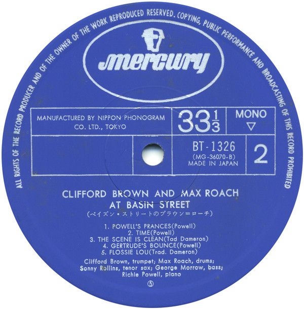 Clifford Brown And Max Roach - At Basin Street | EmArcy (BT-1326) - 4