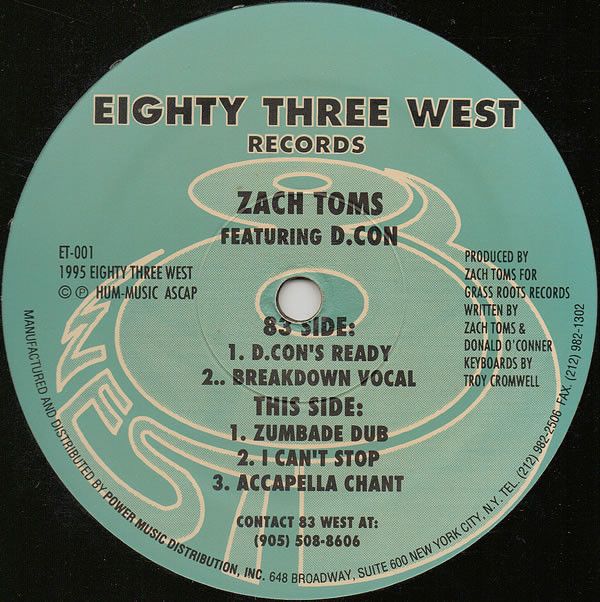 Zack Toms Featuring Donald O - I'm Ready E.P. | 83 West Records (ET-001) - main