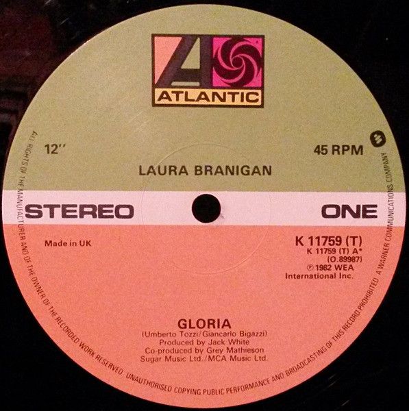Laura Branigan - Gloria | Atlantic (K 11759 (T)) - main