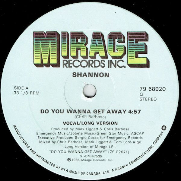 Shannon - Do You Wanna Get Away | Mirage (79 68920) - main