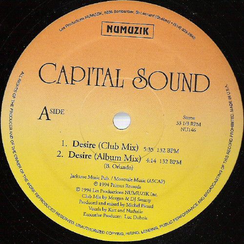 Capital Sound - Desire | Numuzik Inc. (NU-146) - main