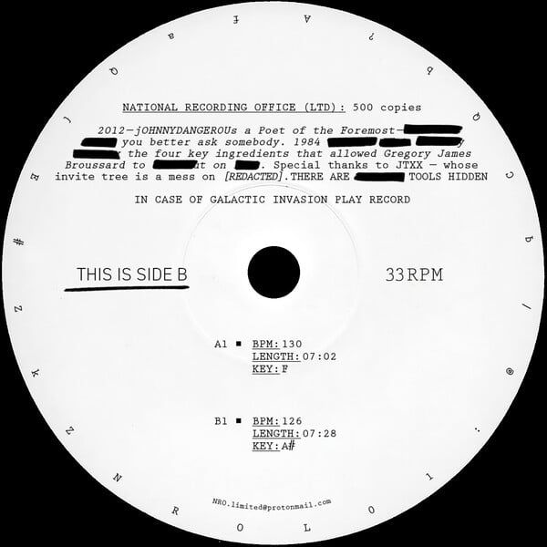 Unknown Artist - NROL01 | NATIONAL RECORDING OFFICE LTD (NROL01) - 2 Unknown Artist - NROL01 | NATIONAL RECORDING OFFICE LTD (NROL01) - 2
