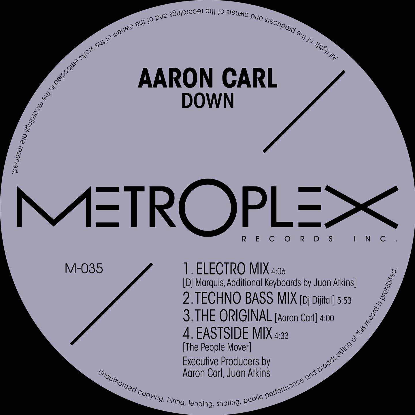 Aaron-Carl - Down (2025 Repress) | Metroplex (M035) - main