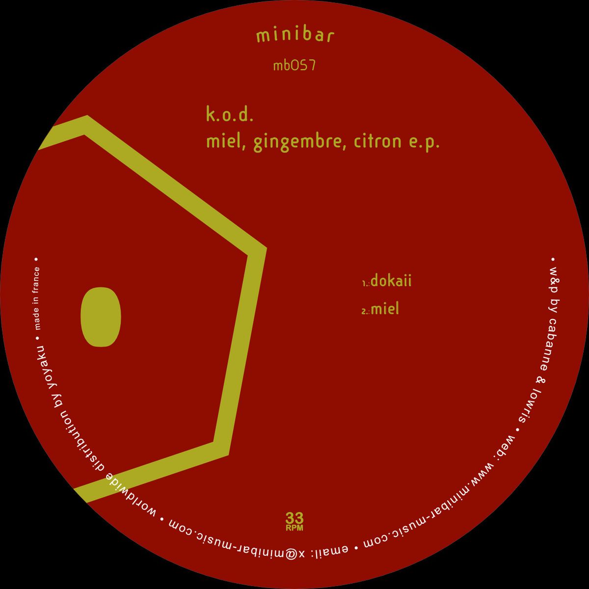 K.O.D. - Miel, Gingembre, Citron EP | Minibar (MB057) - main K.O.D. - Miel, Gingembre, Citron EP | Minibar (MB057) - main