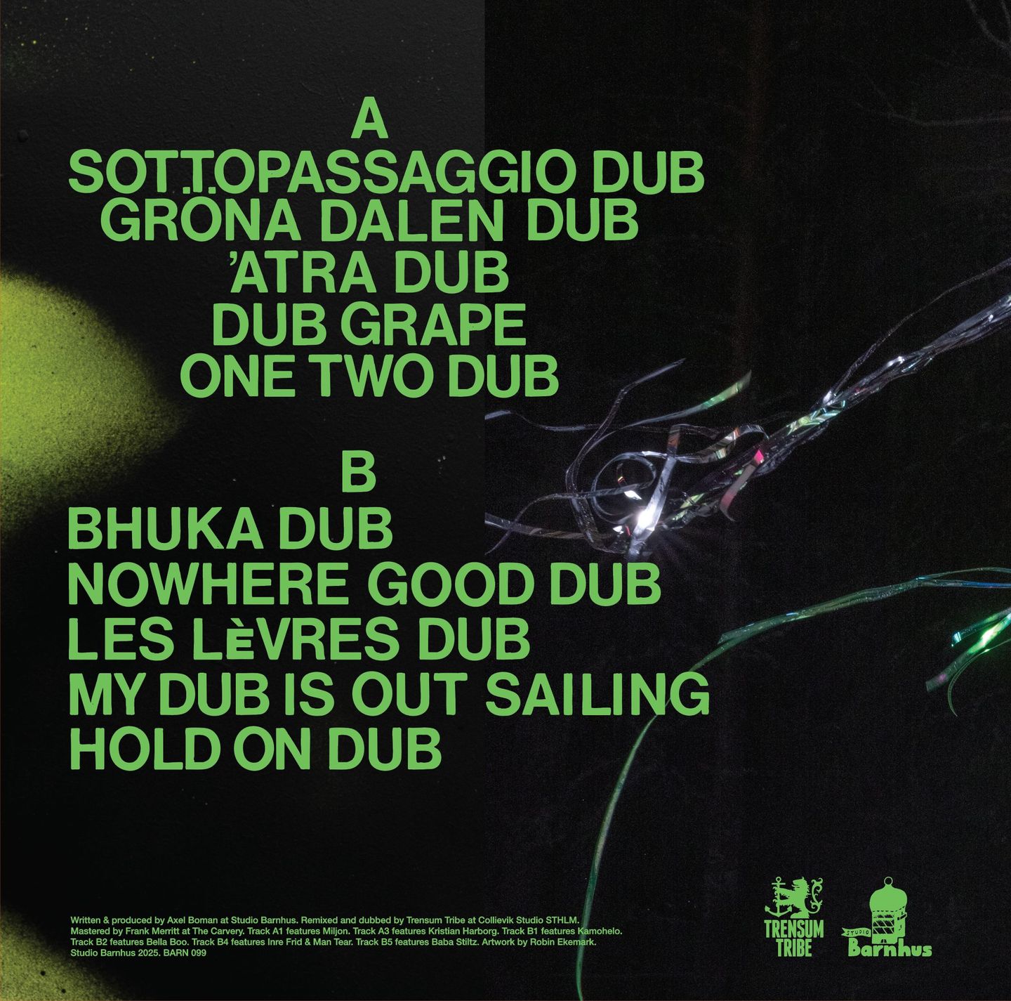 Axel Boman  &  Trensum Tribe - LUZ / Quest for fire - IN DUB! (LP) | Studio Barnhus (BARN099) - 2