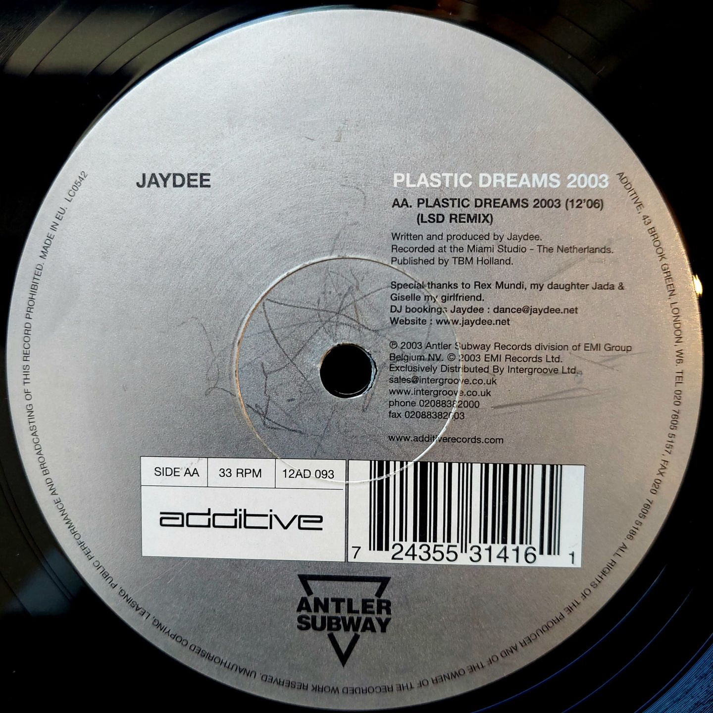 Jaydee - Plastic Dreams 2003 | Additive (12AD093) - 2