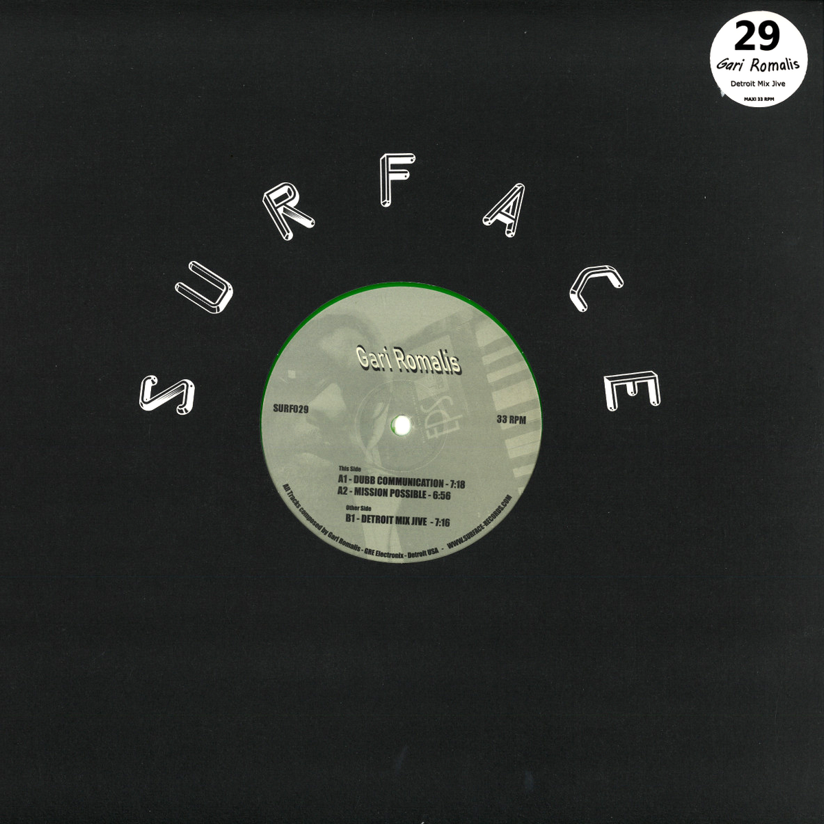 Gari Romalis - Detroit Mix Jive EP (Colored, Limited 100 Units) | Surface Records France (SURF029) - main