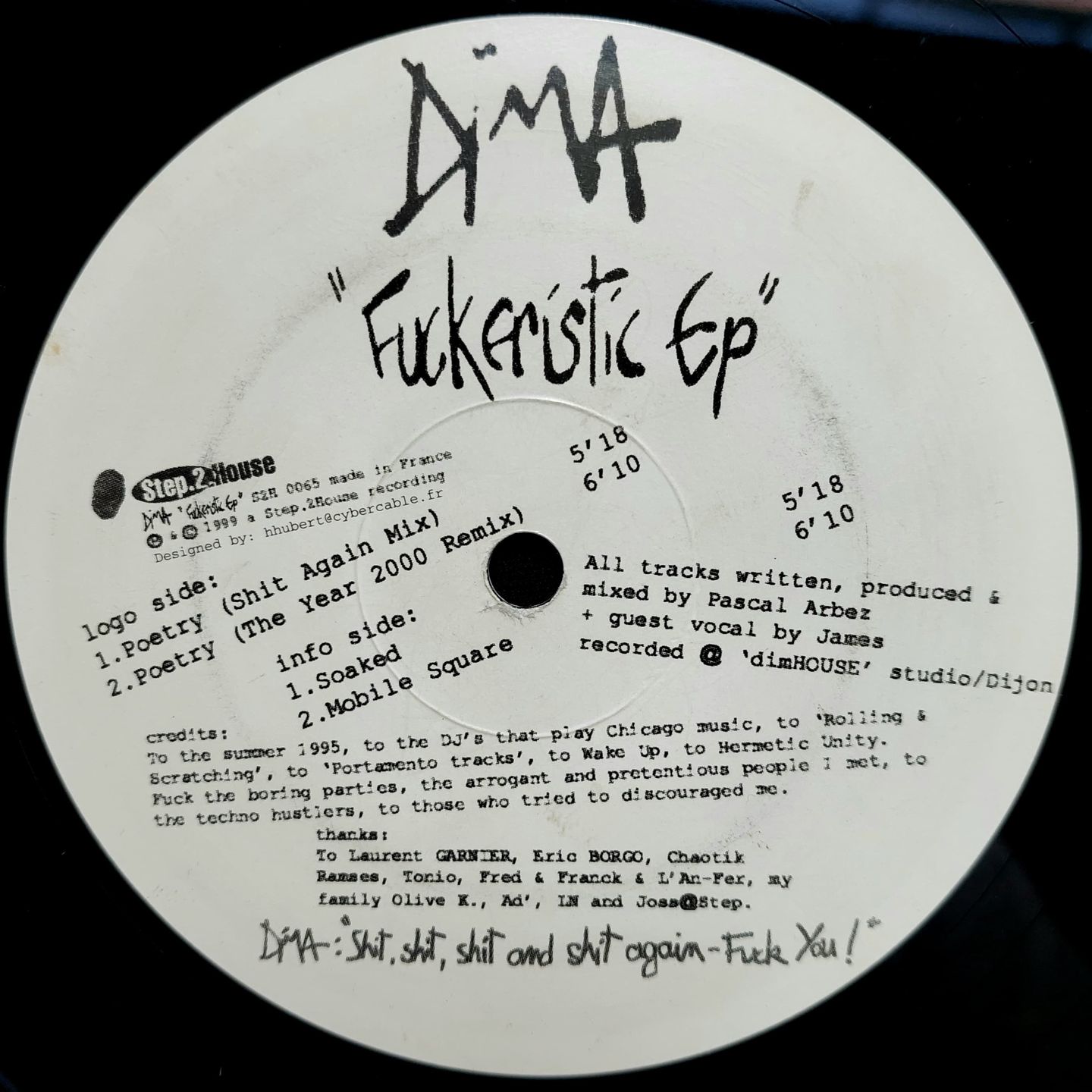 DIMA - Fuckeristic Ep | Step 2 House Records (S2H0065) - 2