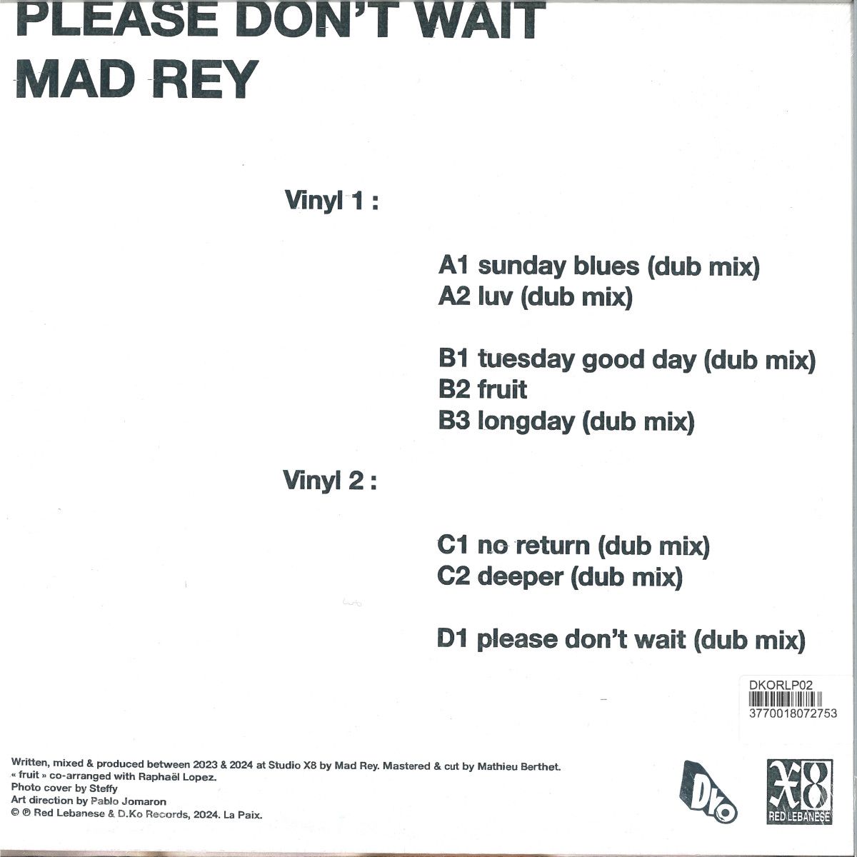 Mad Rey - Please Don't Wait (2LP, Repress) | D.KO Records (DKORLP02) - 2 Mad Rey - Please Don't Wait (2LP, Repress) | D.KO Records (DKORLP02) - 2