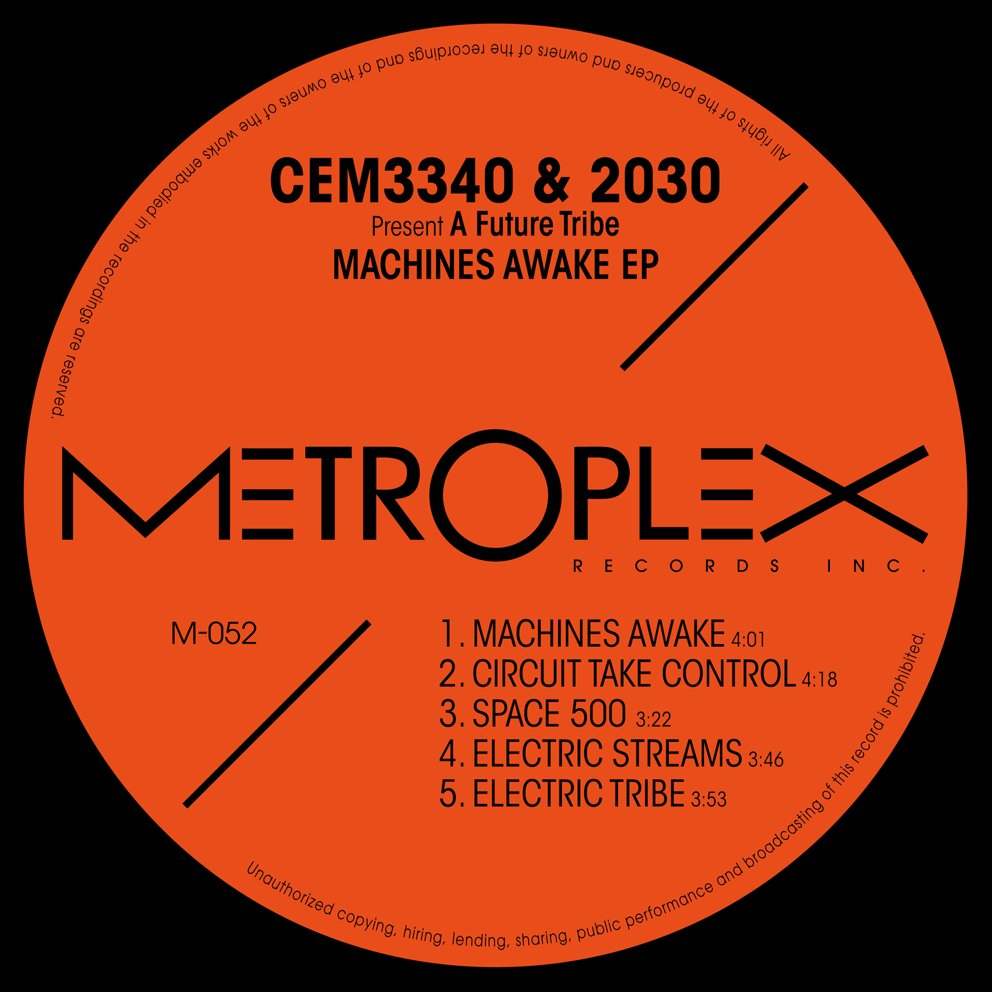 CEM3340 & 2030 Present A Future Tribe - Machines Awake EP | Metroplex (M052) - main