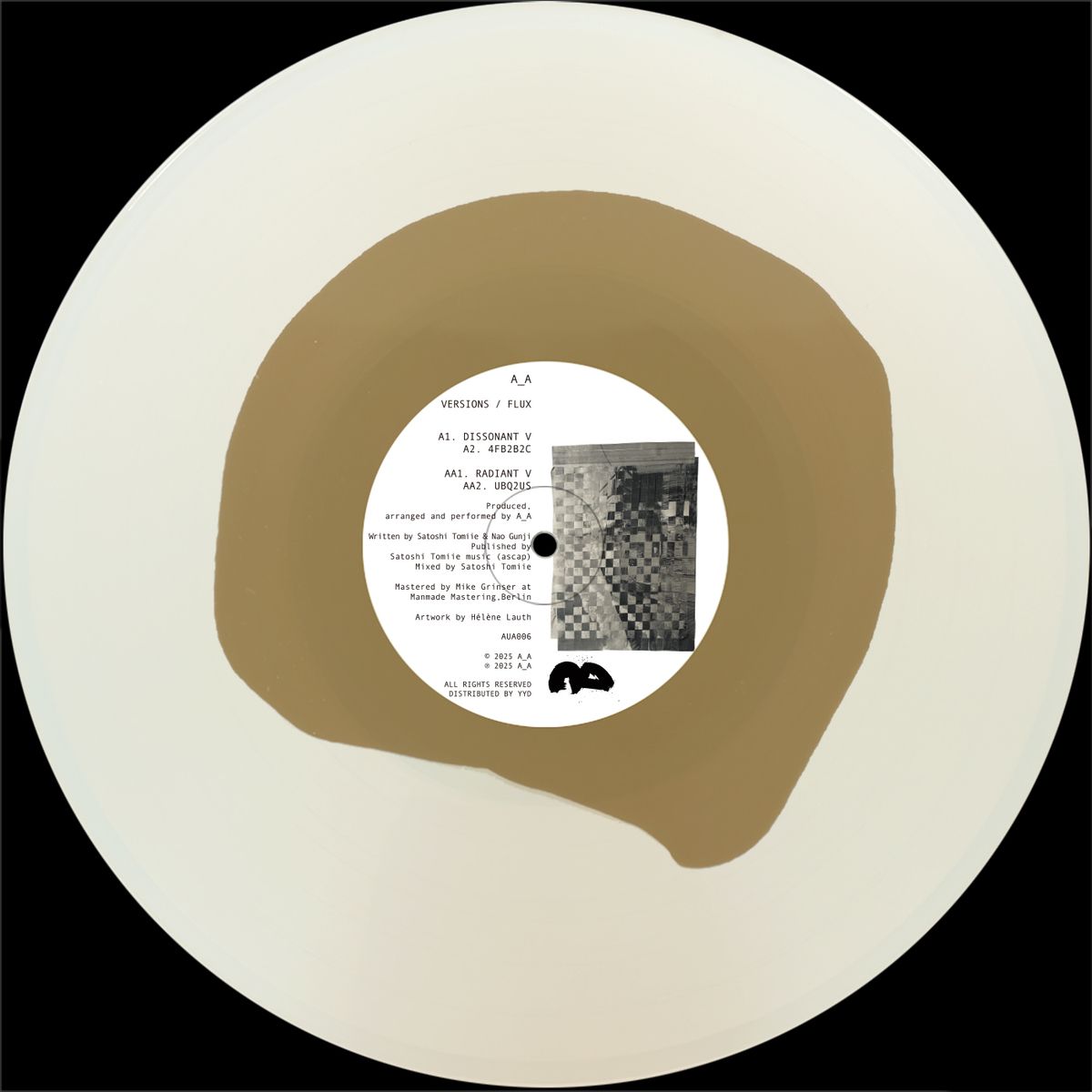 A_A & Satoshi Tomiie & Nao Gunji - Versions / Flux (Transparent White and Gold Vinyl) | A_A (AUA006) - 4 A_A & Satoshi Tomiie & Nao Gunji - Versions / Flux (Transparent White and Gold Vinyl) | A_A (AUA006) - 4