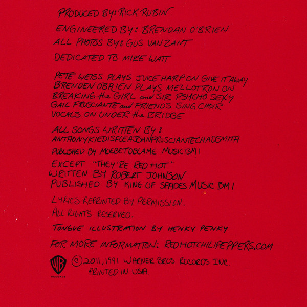 Red Hot Chili Peppers - Blood Sugar Sex Magik | Warner Bros. Records (468348-1) - 16 Red Hot Chili Peppers - Blood Sugar Sex Magik | Warner Bros. Records (468348-1) - 16
