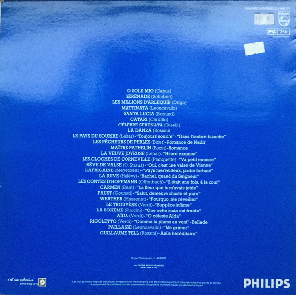 Tony Poncet - De "O Sole Mio" À "Guillaume Tell" | Philips (6768 777) - 3