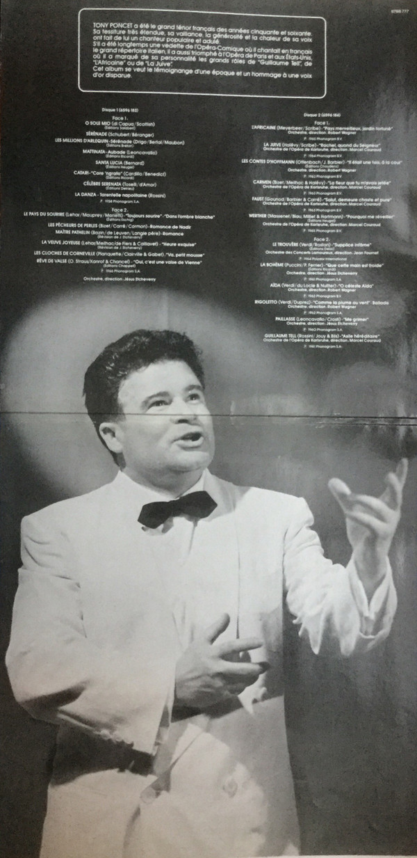 Tony Poncet - De "O Sole Mio" À "Guillaume Tell" | Philips (6768 777) - 2