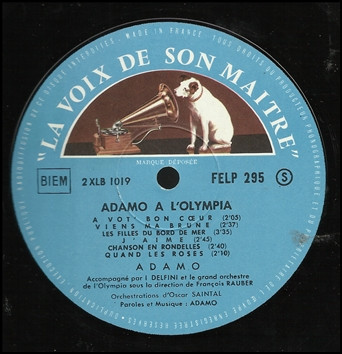 Adamo - Adamo À L'Olympia | La Voix De Son Maître (FELP 295) - 3