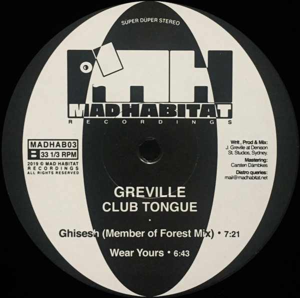 Greville - Club Tongue | Mad Habitat Recordings (MADHAB03) - 2 Greville - Club Tongue | Mad Habitat Recordings (MADHAB03) - 2