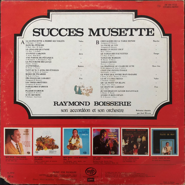 Raymond Boisserie Son Accordéon Et Son Orchestre - Succès Musette | Music For Pleasure (2M 046-13113) - 2
