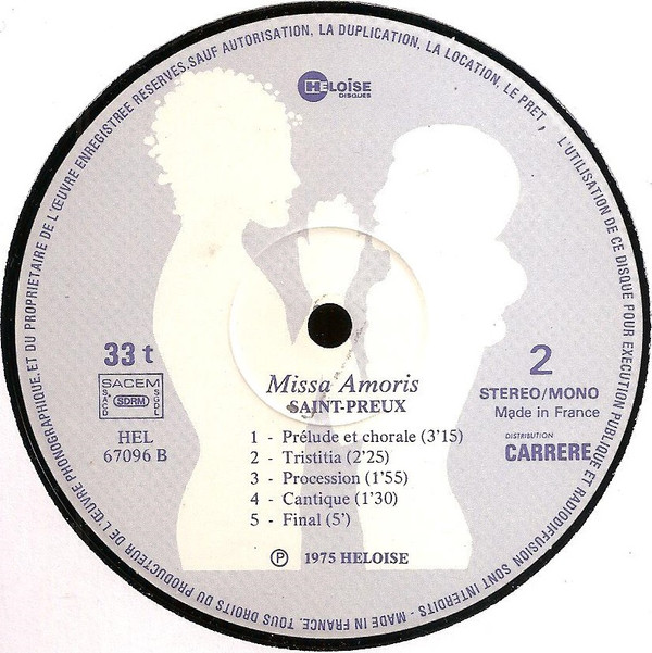 Saint-Preux - Missa Amoris | Héloïse Disques (HEL 67096) - 6