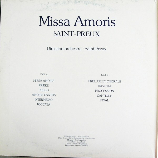 Saint-Preux - Missa Amoris | Héloïse Disques (HEL 67096) - 3
