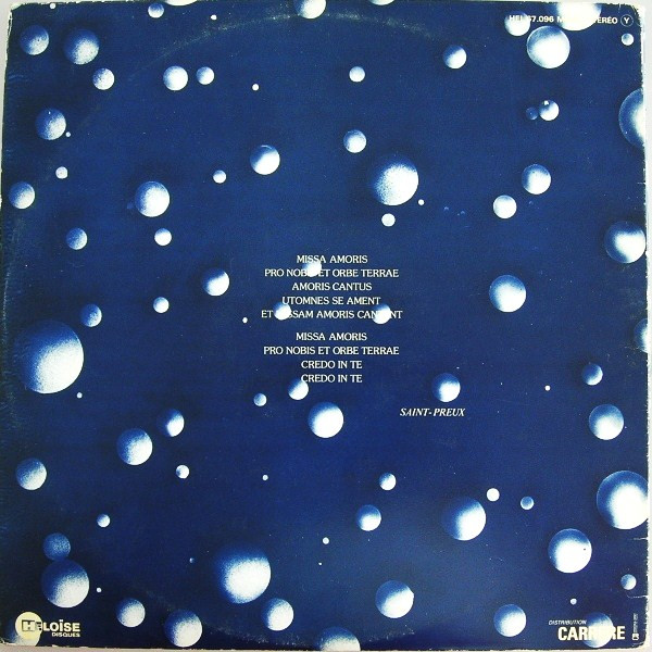 Saint-Preux - Missa Amoris | Héloïse Disques (HEL 67096) - 2