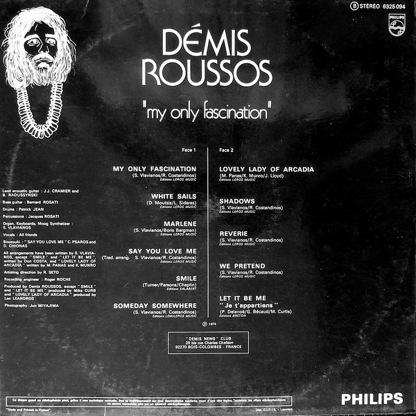 Démis Roussos - My Only Fascination | Philips (6325 094) - 2