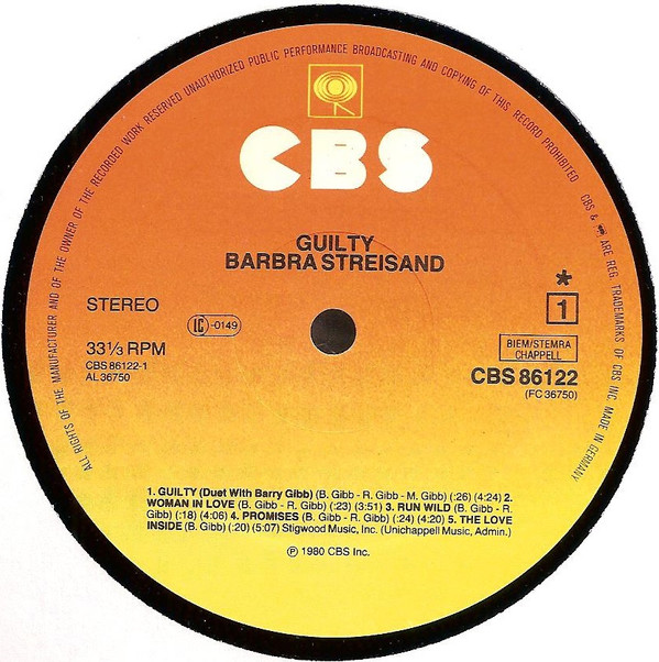 Streisand - Guilty | CBS (CBS 86122) - 5 Streisand - Guilty | CBS (CBS 86122) - 5