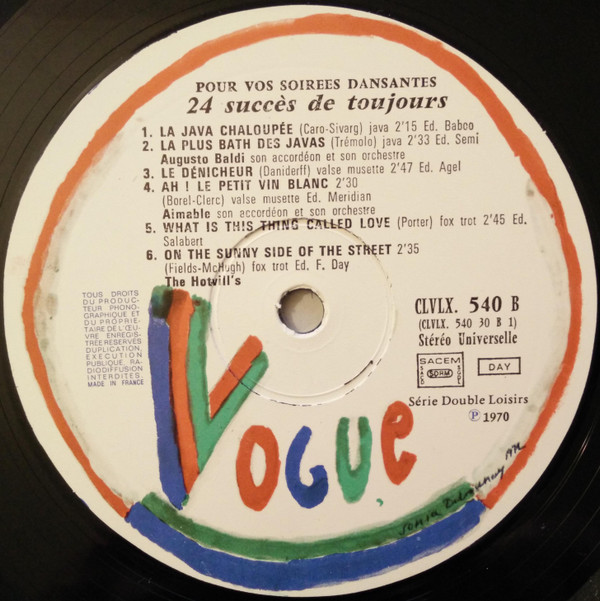 Various - 24 Succès De Toujours (Pour Vos Soirées Dansantes) | Disques Vogue (CLVLX. 540) - 4