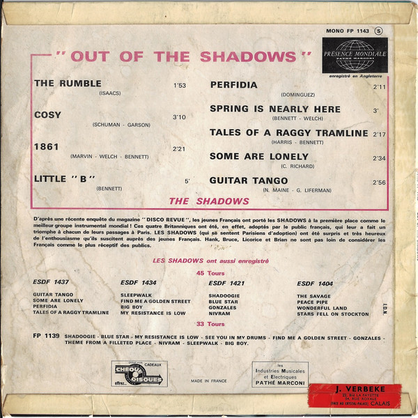 The Shadows - Out Of The Shadows | Columbia (FP 1143) - 5