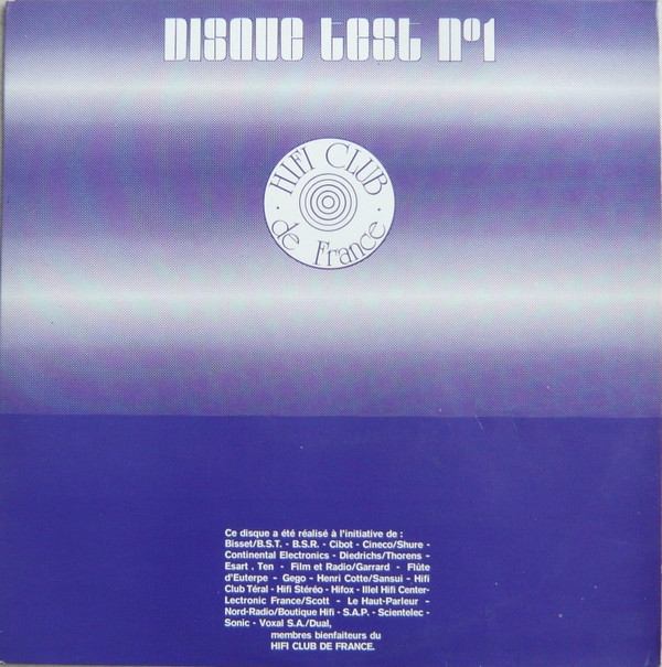 No Artist - Disque Test N°1 | Hifi Club De France (yPartx 72.997) - main