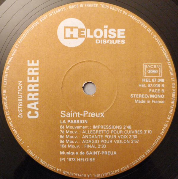 Saint-Preux - La Passion | Héloïse Disques (HEL 67048) - 6