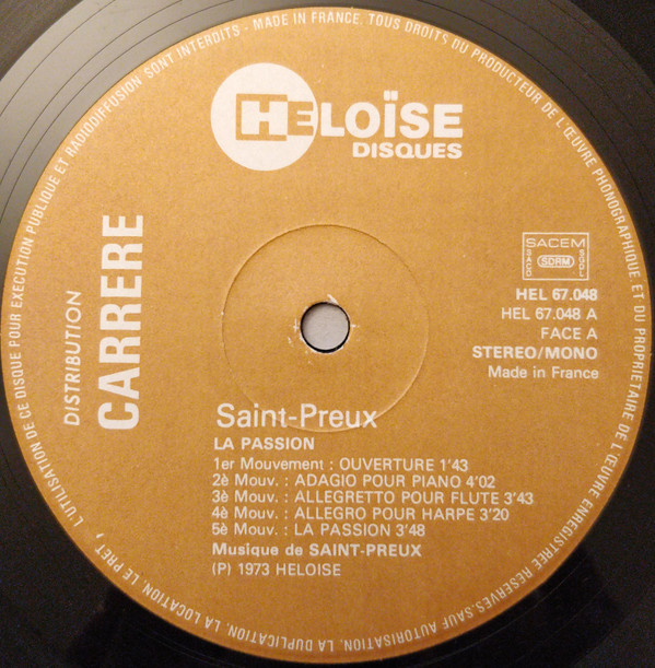 Saint-Preux - La Passion | Héloïse Disques (HEL 67048) - 5