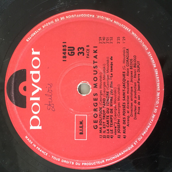 Georges Moustaki - Georges Moustaki | Polydor (184 851) - 7