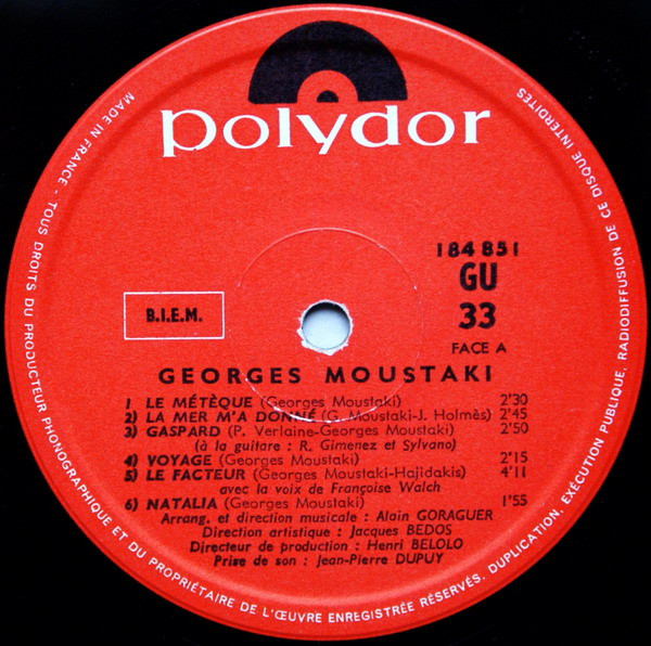 Georges Moustaki - Georges Moustaki | Polydor (184 851) - 6