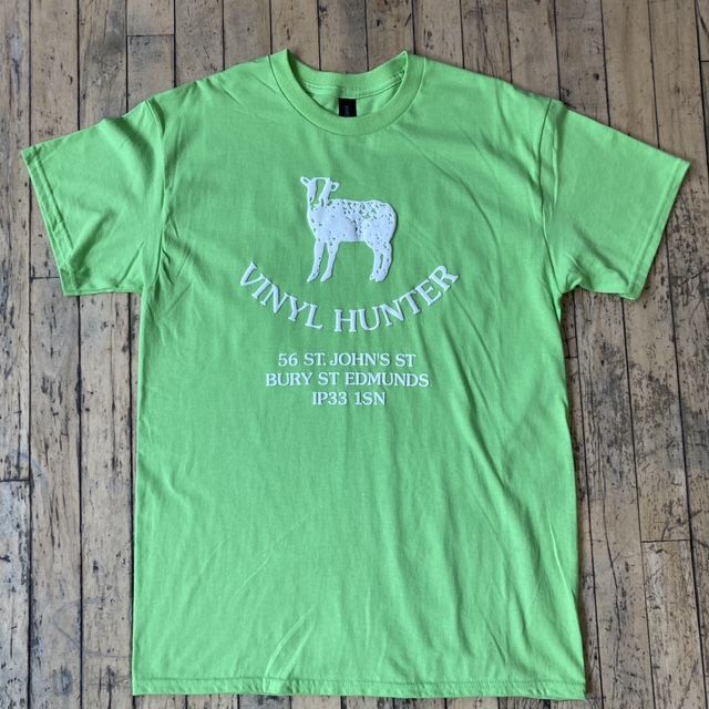 Vinyl Hunter - Vinyl Hunter 10 Year Anniversary 'From Farm to Turntable' Tee (Lime) - main Vinyl Hunter - Vinyl Hunter 10 Year Anniversary 'From Farm to Turntable' Tee (Lime) - main
