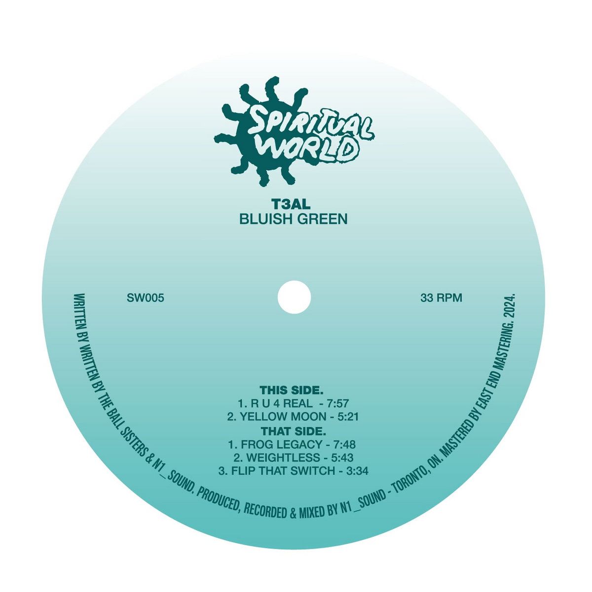 T3AL - Bluish Green | Spiritual World (SW005)