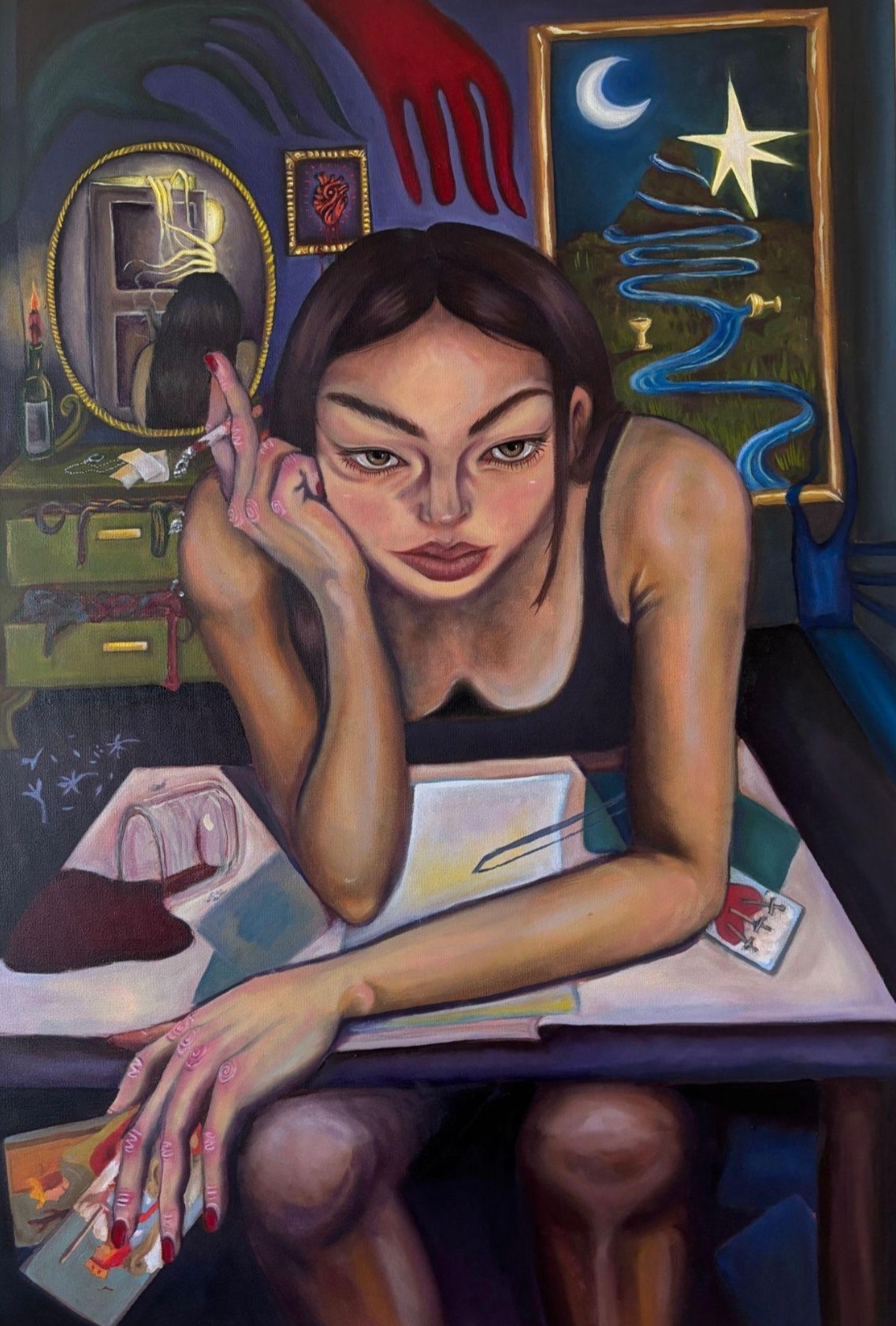 Jamie Ruiz-Risch - Self Portrait, Oil on Canvas, 24x36 in, 2025 |  ()