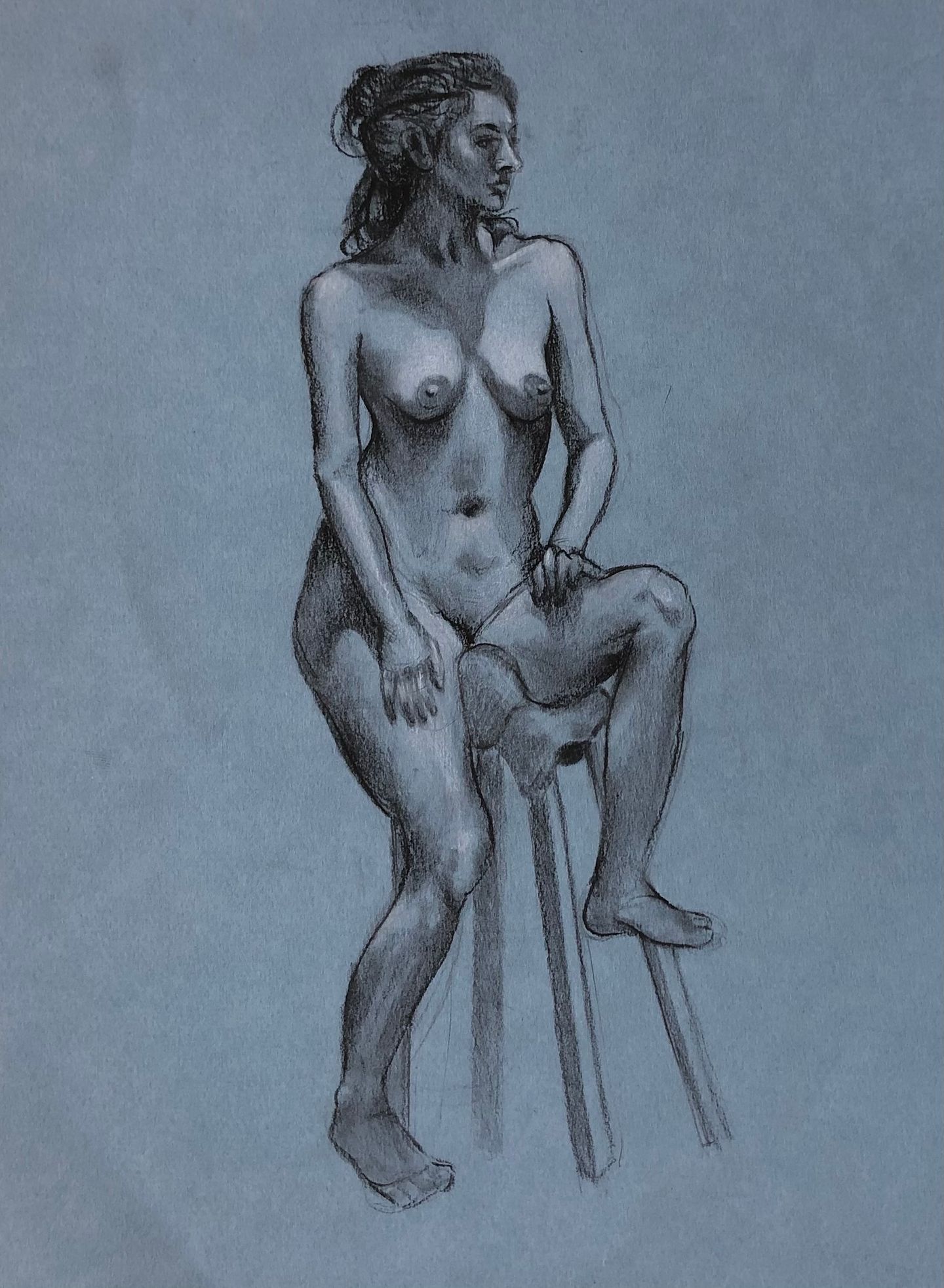 Jamie Ruiz-Risch - Figure drawing I, Graphite on paper, 10 x 13 in |  ()