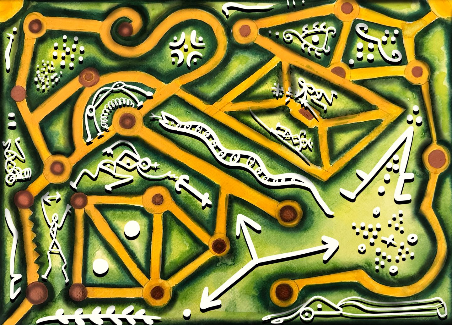 Disha - One way in, no way out (study), Acrylic on watercolor paper, 11 x 15 in, 2024 |  ()