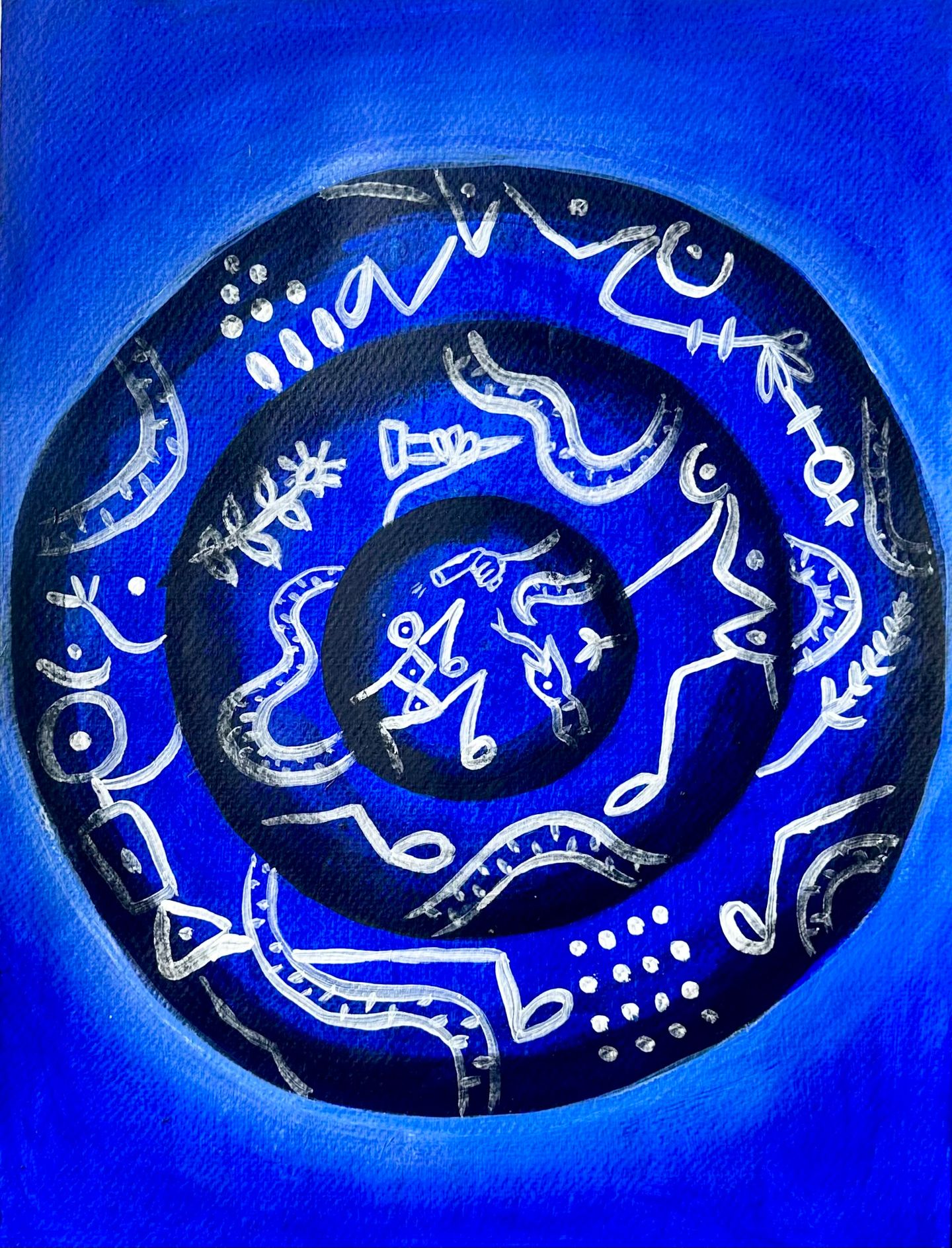 Disha - Creature of habit,  Acrylic on watercolor paper, 11 x 15 in, 2024 |  ()